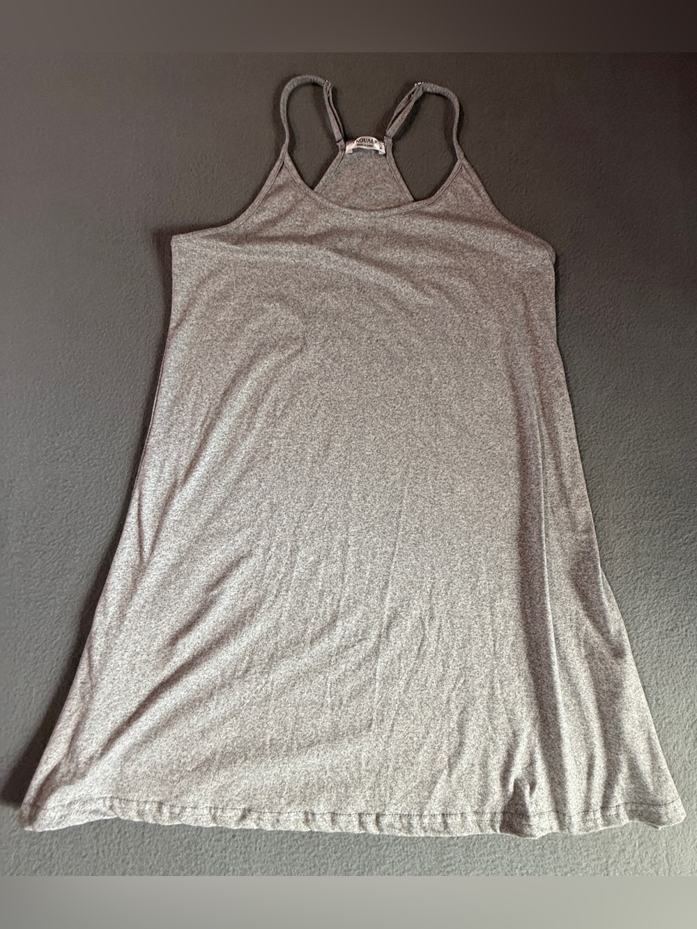 Women’s Heather Gray Racerback Mini Dress - Soft Everyday Slip